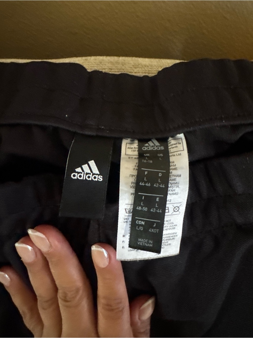 adidas Black Jogger Pants with White Side Stripes - Picture 2 of 2